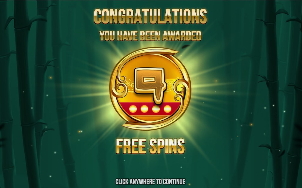 Free Games Feature set with right-hand Low-Symbol meter