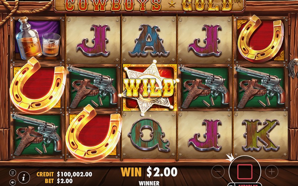 Base game on the 5x3 grid with COWBOY badges