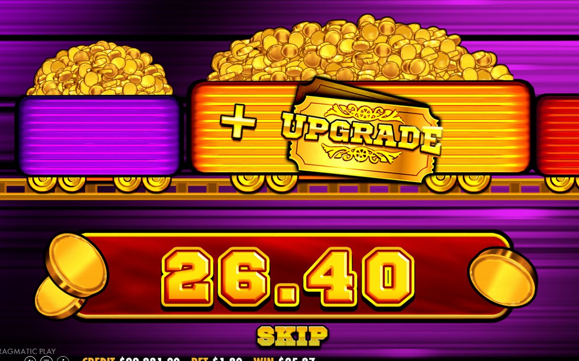 Progressive Bonus Feature with cash-prize train carriages